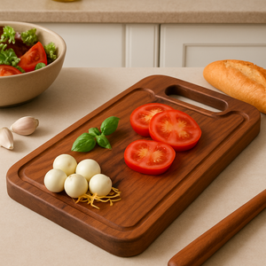 Acacia Wood Cutting Board with Handle Solid Wood <b>Kitchen</b> Chopping Board Food Grade Eco Friendly OEM Supplier - Product Image 2