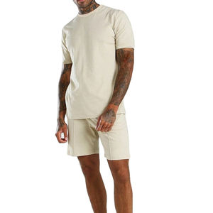 Conjunto de Verano para Hombre, Informal, Transpirable, Camiseta de Manga Corta y Pantalones Cortos, Conjunto Sólido de Dos Piezas - Product Image 4