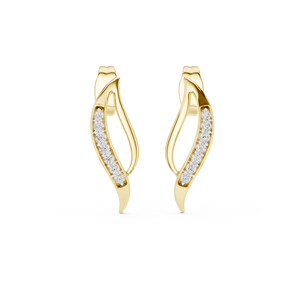 Juego de pendientes minimalistas con diamantes cultivados en laboratorio, en oro amarillo macizo de 18 quilates, para compromiso, boda, fiesta, regalo de San Valentín, uso diario para mujeres. - Product Image 1