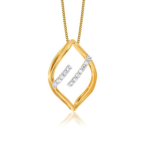 Pendentif en or jaune avec diamants ronds brillants cultivés en laboratoire, design minimaliste, bijoux pour femmes à porter au quotidien - Product Image 1