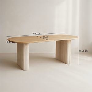 Ensemble <span class=keywords><strong>de</strong></span> table et <span class=keywords><strong>de</strong></span> <span class=keywords><strong>chaises</strong></span> <span class=keywords><strong>de</strong></span> salle à manger ovale <span class=keywords><strong>en</strong></span> bois plaqué MDF moderne nordique, 7 pièces - Product Image 6