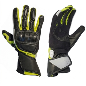 Gants de moto en cuir avec logo personnalisé, protection complète des doigts, compatibles avec les écrans tactiles, fermeture à boucle et crochets, utilisation hivernale, unisexe - Product Image 1