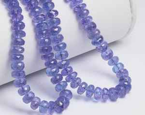 ลูกปัดแทนซาไนต์สีน้ำเงินทรงรอนเดลเหลี่ยมเพชรพลอย ขนาด 6 มม. 8 มม. สำหรับทำเครื่องประดับ สร้อยข้อมือ สร้อยคอ อัญมณี - Product Image 6