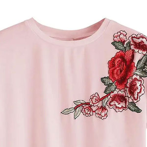 Nouveau design, prix bas, t-shirts brodés 100% coton, vêtements décontractés, coupe ample, t-shirt pour homme pour l'été - Product Image 3