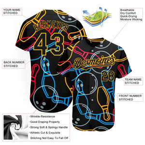 Custom Made Relaxed Fit Short Anti-Bacterial Sweat Wicking Team Baseball Jersey Breathable Plus Size Custom Sublimation Printing - Product Image 2