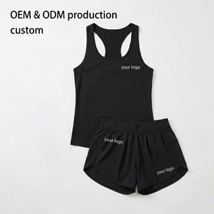 Women's Pickleball Racerback Tank <b>Top</b> Split <b>Hem</b> Shorts Set Spandex/Polyester Quick-Dry Anti-Pilling <b>Elastic</b> Waistband Courtwear - Product Image 3