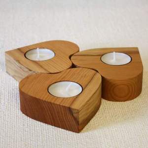 Portavelas de Madera Rectangular Color Marrón Oscuro para 4 Velas, Decoración para el Hogar, Duradero, Hecho a Mano - Product Image 1