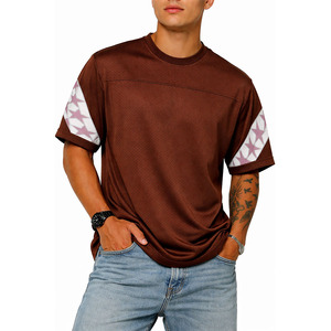 Camiseta Deportiva de Fútbol Americano Estilo Vintage Marrón, Transpirable, de Malla, Talla Grande, Uniforme de Práctica de Equipo Marrón, Proveedor de Camisetas - Product Image 1
