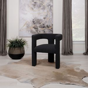 McKinley Black Boucle Upholstered Accent <b>Side</b> Chair for Living Room - Product Image 1