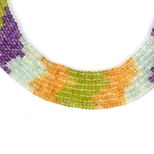 Cuentas de Rondelle facetadas de piedras preciosas múltiples naturales para la fabricación de joyas, variedad de cuentas de piedras preciosas - Product Image 2