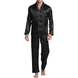Standard Fit <b>Men</b> Night Suit Short Sleeve Round Neck Shorts <b>Set</b> Elastic Waist Soft Breathable Lightweight Summer <b>Pajamas</b> Home - Product Image 1