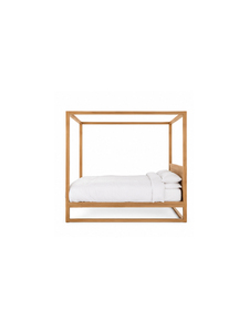 Lit à baldaquin en teck massif de style moderne, de haute qualité, durable, assemblable, meubles de chambre à coucher intérieurs, couleur personnalisée - Product Image 3