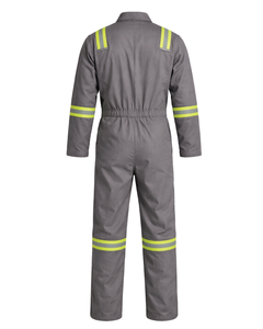 Overol de Trabajo Gris para Hombre con Franjas Reflectantes, Manga Larga, Uniforme - Product Image 3