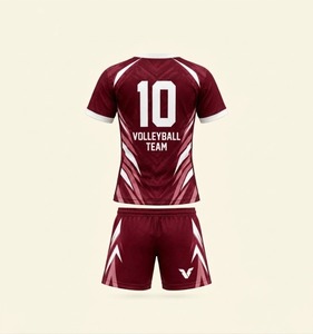 Ensemble de maillots de sport d'équipe personnalisés, col en V, manches courtes, uniforme de football, polyester à séchage rapide, vêtements de volley-ball - Product Image 4