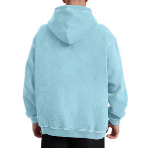 Sudaderas con Capucha Básicas de Algodón Mezclado al por Mayor de Fábrica 2025 para Hombre, Sudaderas Lisas con Logotipo Personalizado para Hombre con Bolsillo - Product Image 2