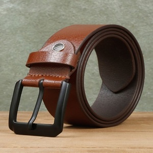 Cinturones de Cuero Vacuno Duraderos de Diseño Personalizado para Hombre, Cinturón de Lujo para Negocios con Hebilla Negra - Product Image 6