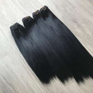 Venta al por mayor 100% Paquete de pelo crudo vietnamita de alta calidad de Color negro Natural de corte libre de hueso recto excelente calidad - Product Image 2