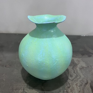 Aluminum Flower <b>Vase</b> Green Color Tabletop <b>Vase</b> for Home Decor-<b>Unique</b> Design Modern - Product Image 4