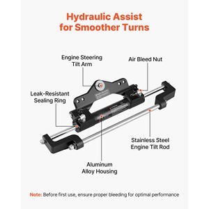 Kit Sistema di Sterzo Idraulico Marino per Imbarcazioni da 200 CV, Pompa Timone a Blocco Bidirezionale 6.9 MPa, Cilindro e Accessori - Product Image 5