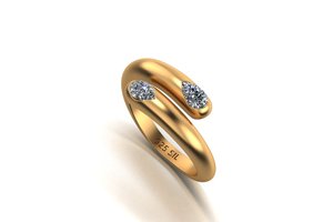 Anillo exclusivo de oro y plata para mujer, tono amarillo, blanco y rosa, con moissanita CVD, piedra de color CZ VVS2 D, forma de pera, 0.50 quilates, brillo. - Product Image 1