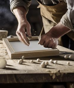 Marco de Fotos Rústico de Madera con Cuentas de Madera, Marco de Pino Vintage para Decoración de Pared, Ideal para Navidad y San Valentín - Product Image 2