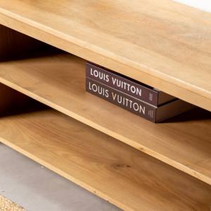 Meuble TV Vandana Novara Neo Slat, console de divertissement minimaliste en bois massif moderne - Product Image 5