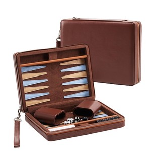 Luxury Design PU Leather Customized <b>Backgammon</b> Chess Checkers Chips Case Bag <b>Backgammon</b> Board Game <b>Set</b> - Product Image 1