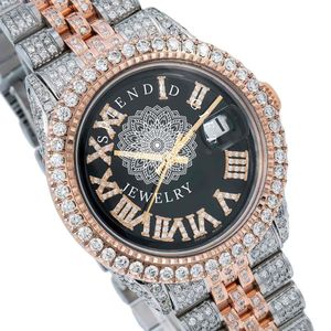 Reloj Splendid G Jewelry con Diamantes, 28 mm, Analógico, Movimiento de Cuarzo ETA, Correa de Plata con Moissanita, Cristal de Zafiro, Números Romanos, Día/ Fecha - Product Image 5
