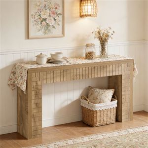 Tavolino stretto da divano con design superficiale unico, consolle decorativa lunga - Product Image 3