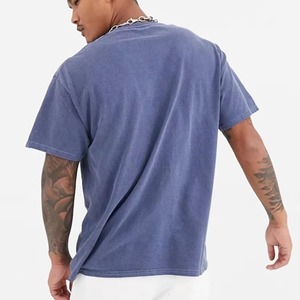 Camiseta de alta calidad para hombre, 100% algodón, lavada con ácido, estilo vintage, manga corta, talla grande. - Product Image 4