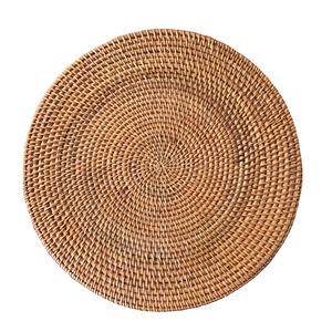 แผ่นรองจานหวายสานทรงกลมสำหรับตกแต่งโต๊ะอาหาร - Product Image 1