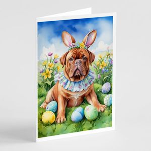 Dogue De Bordeaux Whimsical A7 Size 5x7 Blank Note <b>Cards</b> <b>Easter</b> Egg Hunt Greeting <b>Card</b> <b>Pack</b> 8 Includes Blank <b>Cards</b> Envelopes - Product Image 1