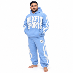 Conjunto de Sudadera con Capucha y Pantalones Jogger con Apliques, Etiqueta Personalizada, Chándal Unisex de Corte Holgado, Dos Piezas, Ropa Urbana con Diseño, Conjunto al por Mayor - Product Image 3