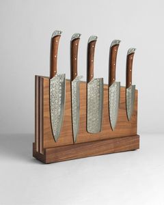 Porte-couteau en bois de qualité professionnelle avec base stable et fentes de protection des couteaux pour les experts culinaires - Product Image 6