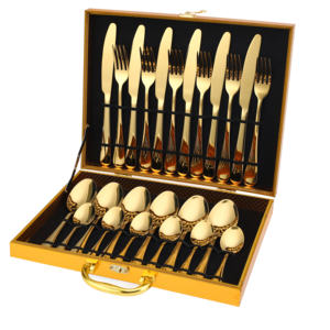 Royal Mirror Polish 24PCS Stainless Steel Flatware Set with <b>Gift</b> <b>Box</b> Premium Cutlery Dining Collection - Product Image 2