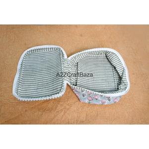 Ensemble de 3 trousses de toilette matelassées faites à la main en 100 % coton avec fermeture éclair, imperméables, réutilisables et écologiques, petites pochettes de maquillage - Product Image 5