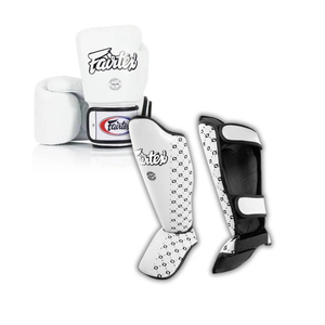 Gants de boxe Fairtex, protège-tibias, couleur personnalisée, cuir, fermeture à boucle, arts martiaux, adulte, sur mesure, professionnel, Muay Thai - Product Image 1