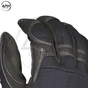 Gants de travail robustes noirs pour mécaniciens, antidérapants, avec paume en daim synthétique rembourrée, en tissu maillé flexible, pour l'entretien des véhicules - Product Image 2