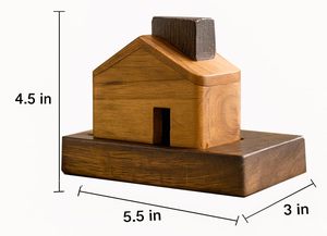 Brûleur d'encens et récupérateur de cendres en bois d'acacia artisanal, en forme de maison, écologique, d'origine indienne, pour usage aromatique - Product Image 2