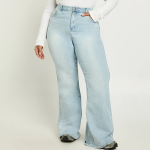 OEM contrast stitch flare jeans women casual cotton flare jeans women export bulk order factory - Product Image 6