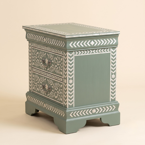 Mother of Pearl Inlay Wooden Side <b>Table</b> Handcrafted Floral Pattern MOP Accent <b>End</b> <b>Table</b> Luxury - Product Image 4