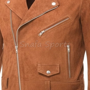 Men's Leather Fashionable Jacket Men's Motorcycle Jacket Quality Winter Leather Jacket For Sale In Wholesale Price - Product Image 3