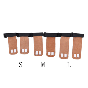 Gym Fitness <b>Training</b> Leather Power-lifting Pull up Bodybuilding Hand Grip Weightlifting Leather Wrist Grips Portable - Product Image 4