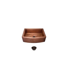 Évier de cuisine en cuivre poli, construction métallique de qualité supérieure, offre des performances durables et un style sophistiqué pour un usage quotidien - Product Image 5