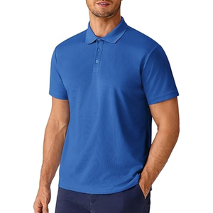 เสื้อยืดกอล์ฟแขนสั้นผู้ชาย แห้งเร็ว ระบายเหงื่อ ออกกำลังกาย ผ้าโพลีเอสเตอร์ 100% กันยับ ดีไซน์กระดุม - Product Image 1