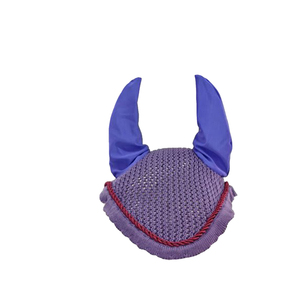Wholesale Mesh Horse <b>Ear</b> <b>Protector</b> Customized Horse <b>Ear</b> Bonnet Set with Customized Logo Net Hat with Blue <b>Ears</b> and Red - Product Image 1
