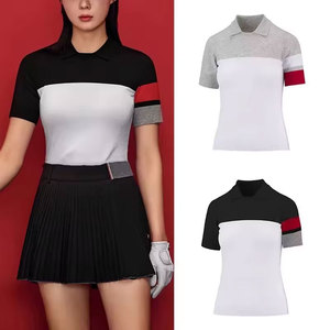 Camiseta Deportiva Casual Transpirable para Mujer, Modelo 2026, Polo de Golf de Manga Corta, Corte Entallado, con Cuello y Bloques de Color - Product Image 1