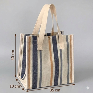 Sac fourre-tout en toile pour femme, sac à bandoulière, fermeture ouverte, doublure en coton, grande capacité pour le shopping, les voyages, la plage, l'usage quotidien - Product Image 6