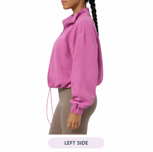 Sudaderas con capucha personalizadas para mujer, tallas grandes, con media cremallera, estilo oversize, ropa de mujer, impresión de logotipo personalizado - Product Image 4