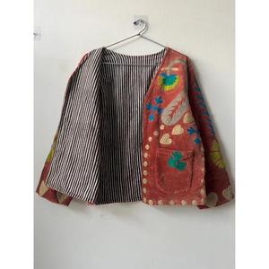 Embroidery Suzani Knitted Cotton Button Heated Breathable Reversible Varsity <b>Jacket</b> Autumn Winter Handmade Regular Festival Coat - Product Image 2